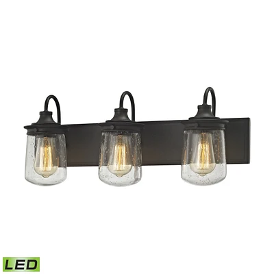 Hamel Light Vanity in Oil Rubbed Bronze with Clear Seedy Glass