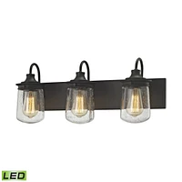 Hamel Light Vanity in Oil Rubbed Bronze with Clear Seedy Glass