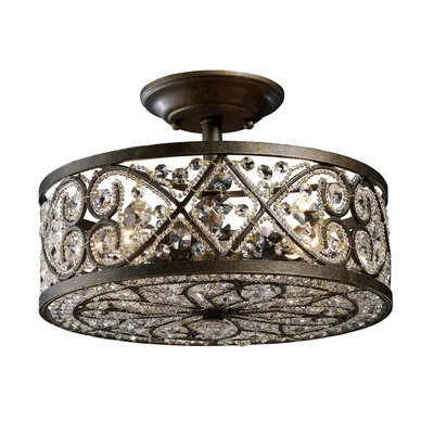 Amherst 4-Light Semi-Flush in Antique Bronze