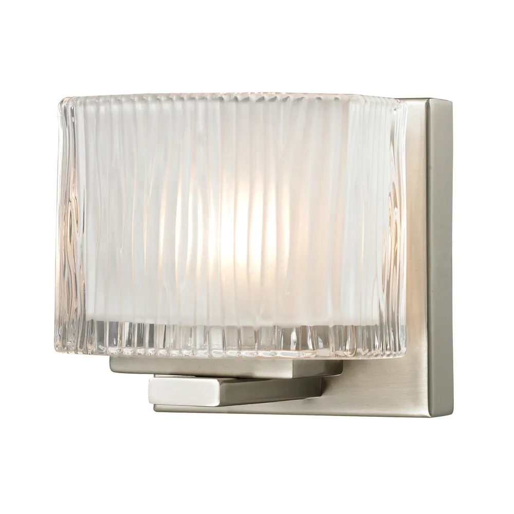 Chiseled Glass Collection 1 light bath in Brushed Nickel