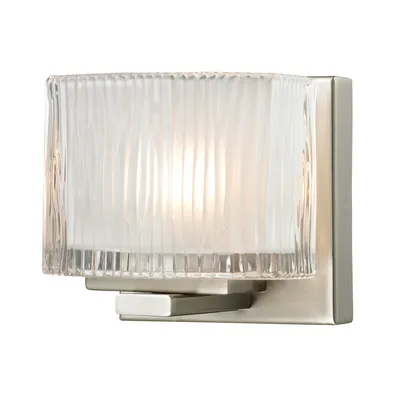 Chiseled Glass Collection 1 light bath in Brushed Nickel