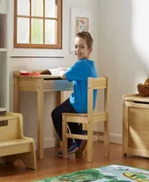 Wooden Lift-Top Desk & Chair