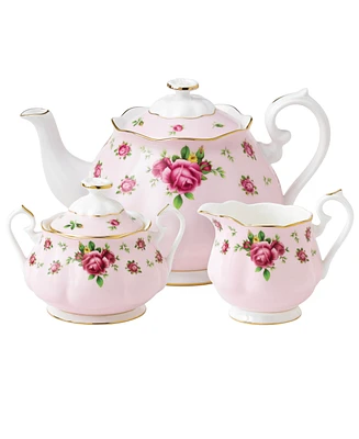 Royal Albert Old Country Roses Pink Vintage 3 Piece Tea Set