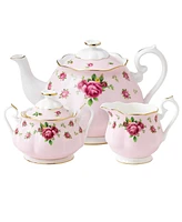 Royal Albert Old Country Roses Pink Vintage 3 Piece Tea Set