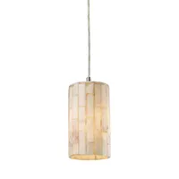 Coletta 1-Light Genuine Stone Pendant in Satin Nickel