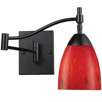 D Celina 1-Light Swingarm Sconce in Dark Rust