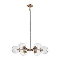 Boudreaux 6 Light Chandelier in Matte Black and Antique Gold