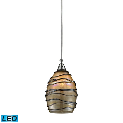 1- Light Pendant in Satin Nickel - Led Offering Up To 800 Lumens (60 Watt Equivalent) with Full Range