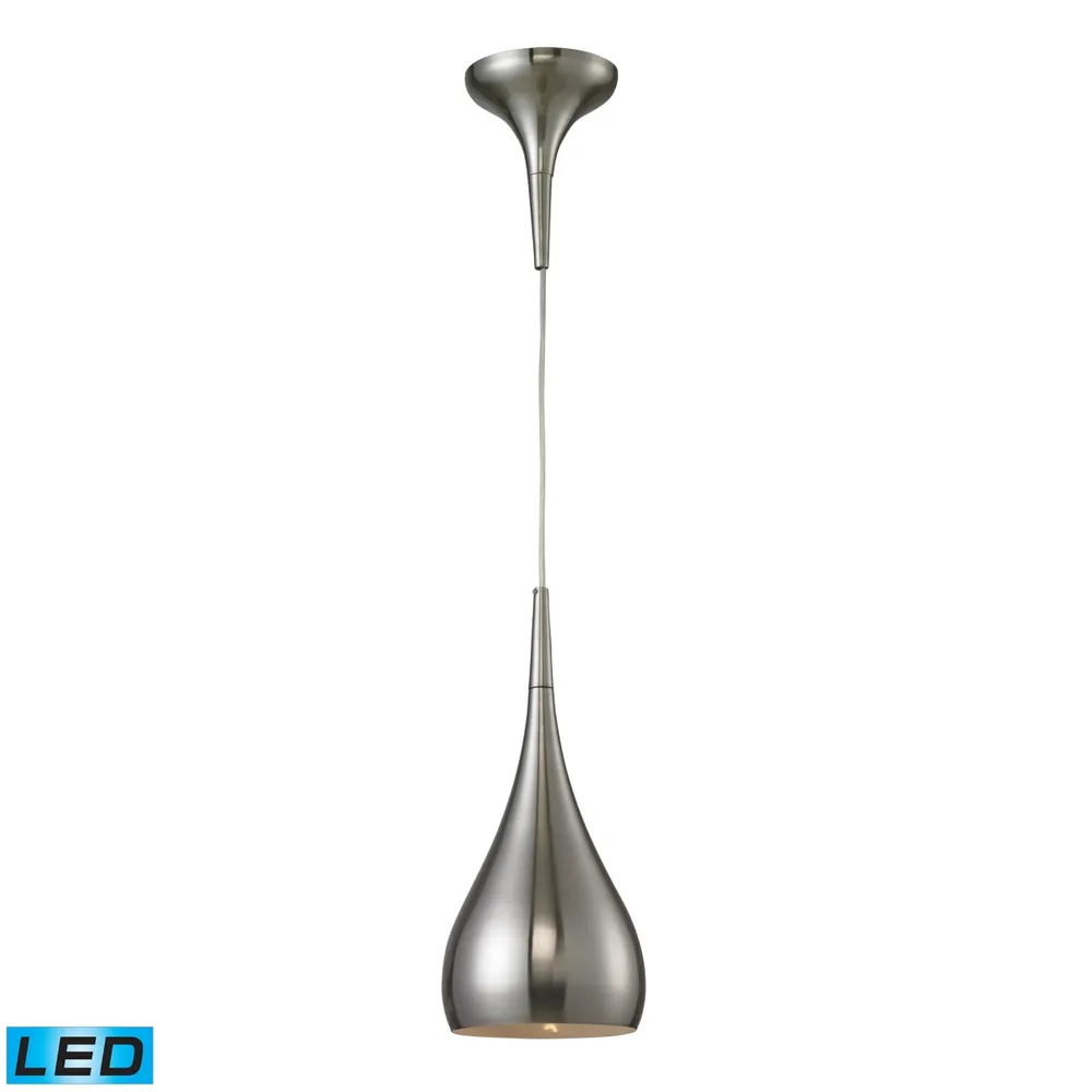 Lindsey 1 Light Pendant in Satin Nickel - Led Offering Up To 800 Lumens (60 Watt Equivalent)