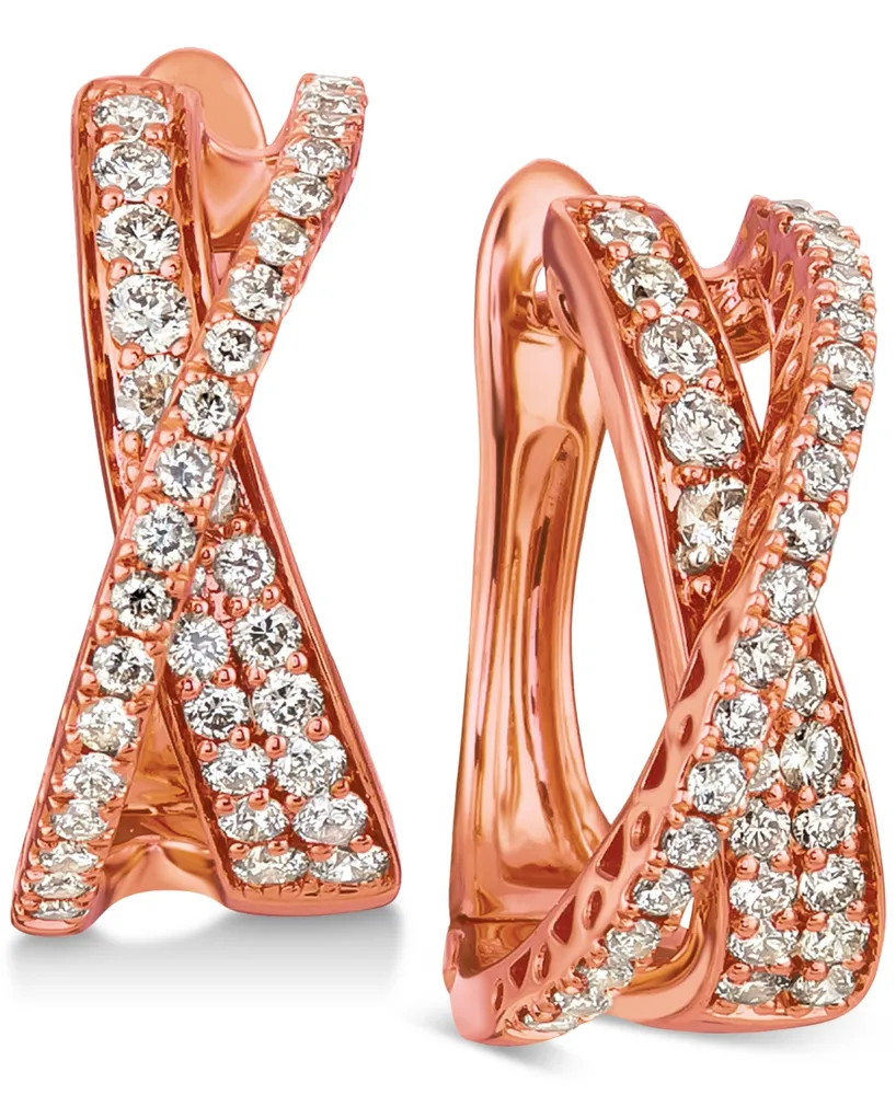 Le Vian Nude Diamond Crisscross Drop Earrings (1 ct. t.w.) in 14k Rose Gold