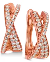 Le Vian Nude Diamond Crisscross Drop Earrings (1 ct. t.w.) in 14k Rose Gold