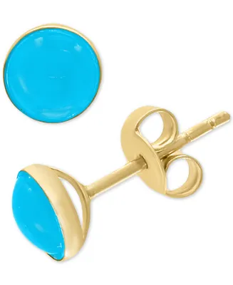 Effy Turquoise (6-1/2mm) Stud Earrings in 14k Gold