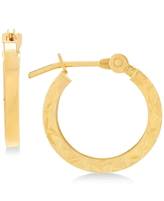 Children's Textured Hoop Earrings in 14k Gold (1/2")