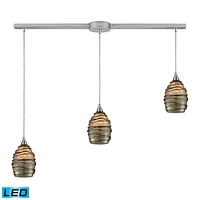 Vines 3-Light Linear Pendant in Satin Nickel