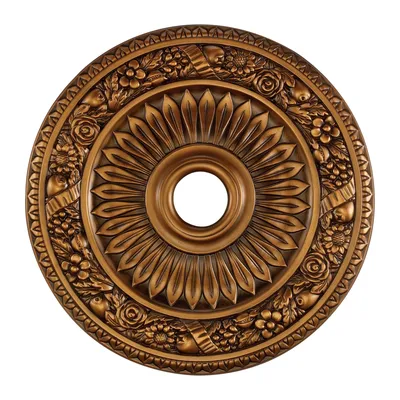 Floral Wreath Medallion 24" in Antique Bronze Finish