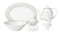 Lorren Home Trends Atara Wavy 57-pc Dinnerware Set, Service for 8