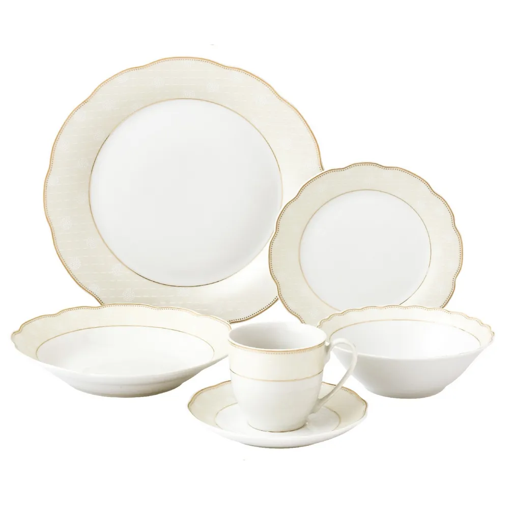 Lorren Home Trends Tova Wavy 24-Pc. Dinnerware Set, Service for 4