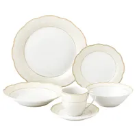 Lorren Home Trends Tova Wavy 24-Pc. Dinnerware Set, Service for 4