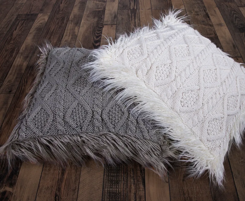 HiEnd Accents Oversized White Mink Throw Pillow