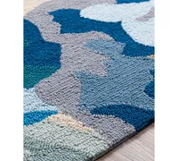 Closeout! Surya Rain Rai-1231 Bright Blue 5' x 8' Area Rug, Indoor/Outdoor