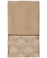 Avanti Deco Shells Bordered Cotton Fingertip Towel, 11" x 18"