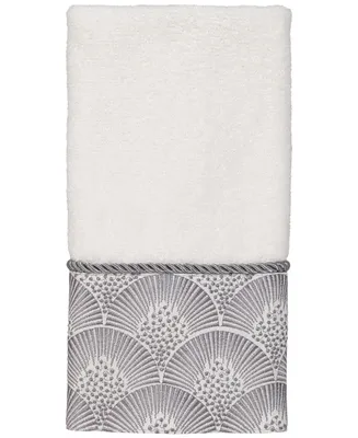 Avanti Deco Shells Bordered Cotton Fingertip Towel, 11" x 18"