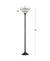 Jonathan Y Moore Tiffany Torchiere Led Floor Lamp