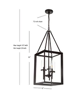 Jonathan Y Anna 3-Light Metal, Glass Led Pendant