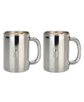 BergHOFF Stainless Steel 12-Oz. Coffee Mugs, Set of 2