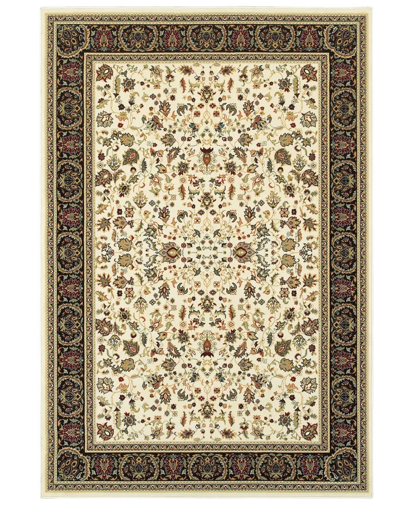 Closeout! Oriental Weavers Kashan 108X Ivory/Black 3'10" x 5'5" Area Rug