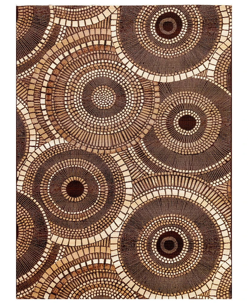 Liora Manne' Marina 8035 Circles 1'11" x 7'6" Indoor/Outdoor Runner Area Rug
