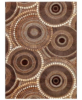 Liora Manne' Marina 8035 Circles 1'11" x 7'6" Indoor/Outdoor Runner Area Rug