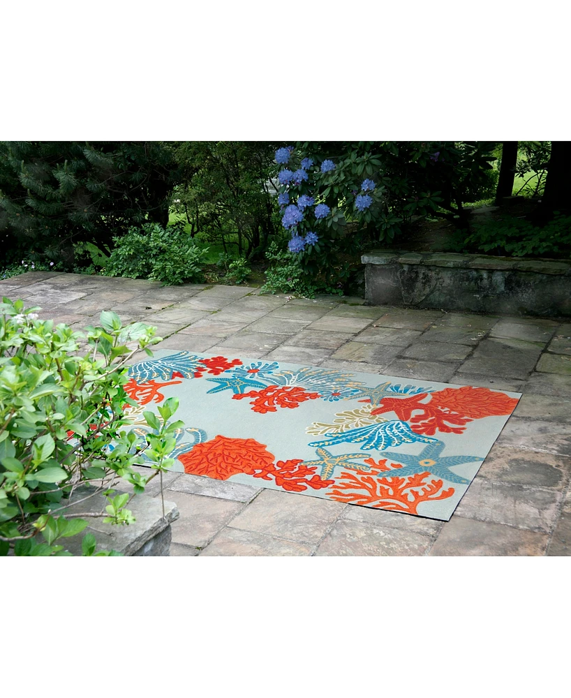 Liora Manne' Ravella 2256 Ocean Scene Blue 5' x 7'6" Indoor/Outdoor Area Rug