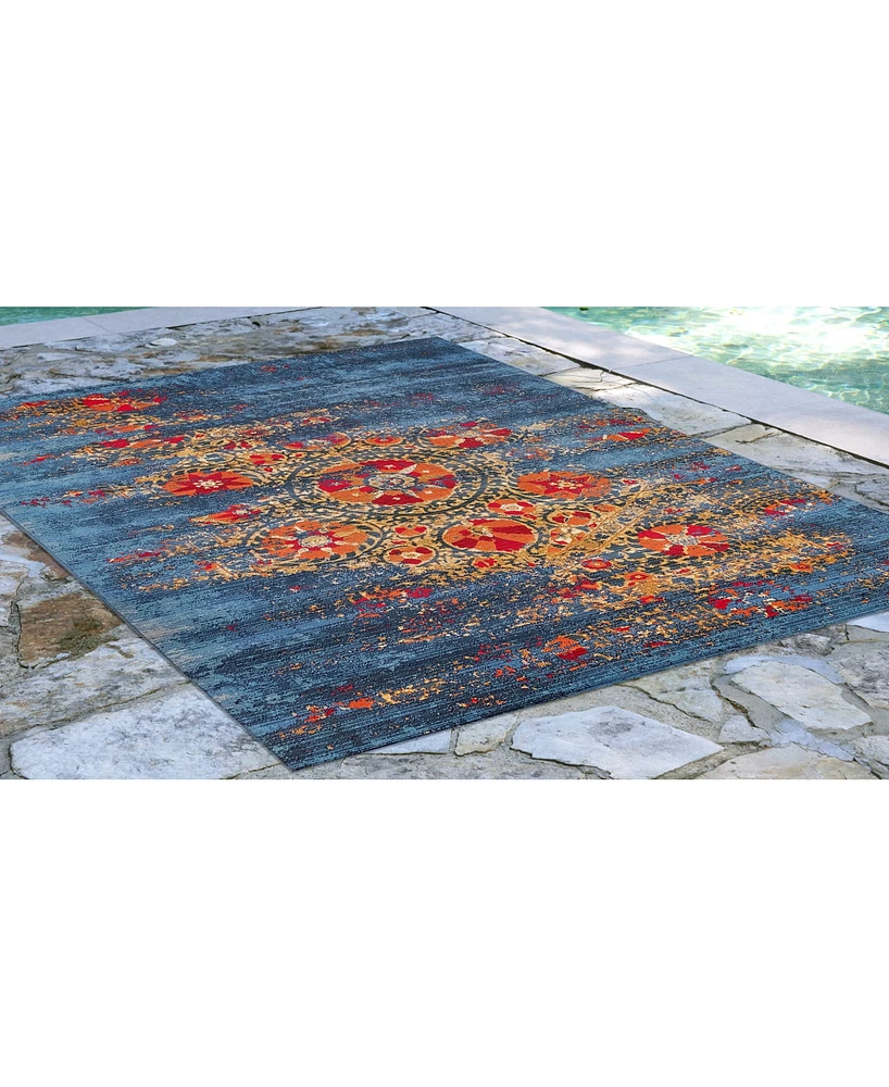 Liora Manne' Marina 8046 Suzanie Blue 3'3" x 4'11" Indoor/Outdoor Area Rug