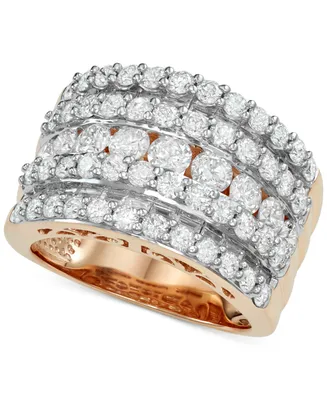 Five-Row Diamond Band (3 ct. t.w.) 14k White, Yellow or Rose Gold