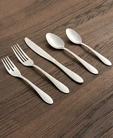Cambridge Silversmiths Swirl Sand 89-Piece Flatware Set, Service for 12
