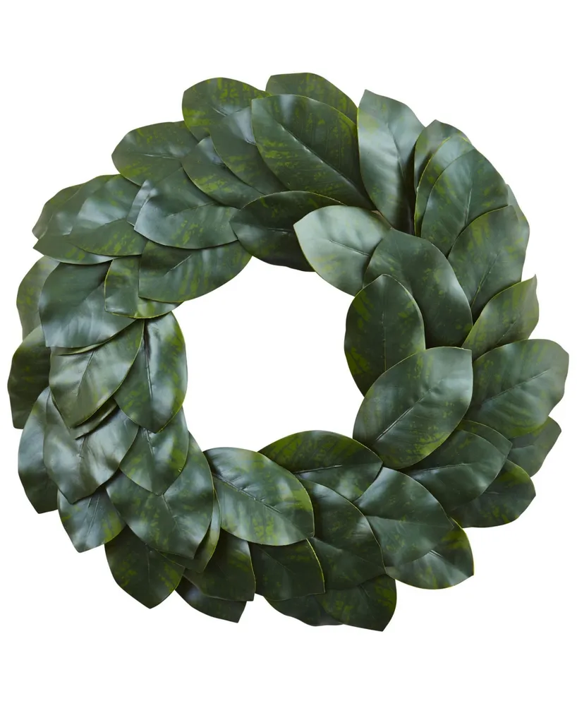 Nearly Natural 24" Magnolia Leaf Wreath