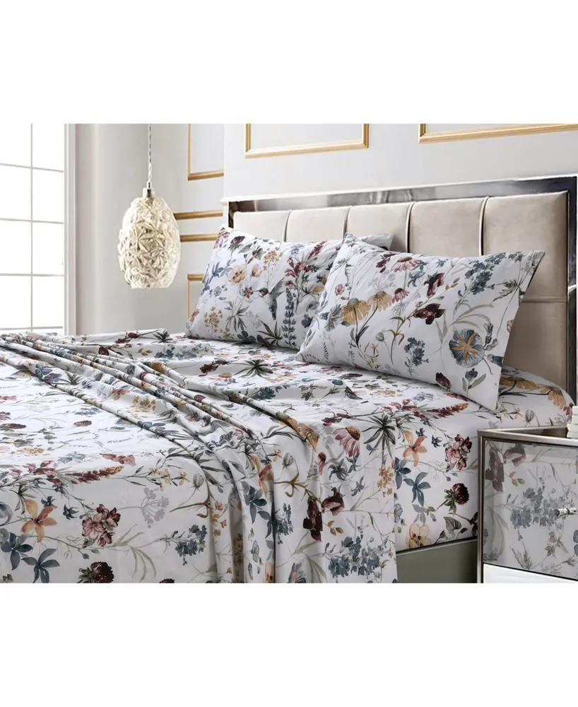 Amalfi Printed 300 Tc Cotton Sateen Extra Deep Pocket Full Sheet Set