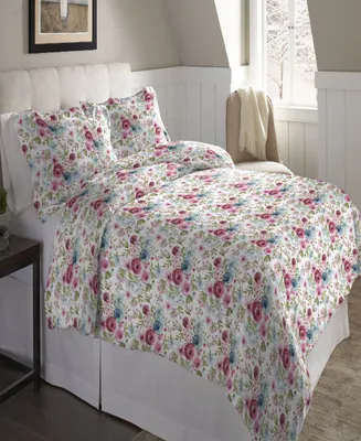 Pointehaven Rose Floral Superior Weight Cotton Flannel Duvet Cover Set, King/California King