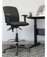 Boss Office Products Multi-Function Drafting Stool With Adjustable Arms