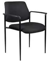 Boss Office Products Diamond Square Back Stacking Chair W/Arm