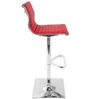 Lumisource Masters Adjustable Barstool with Swivel in Faux Leather