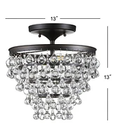 Jonathan Y Toronto Metal or Crystal Led Flush Mount