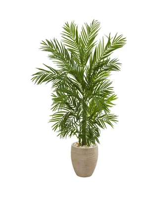 Nearly Natural 5' Areca Palm Artificial Tree in Sand-Colored Planter
