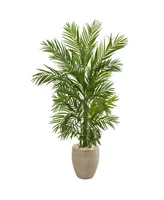 Nearly Natural 5' Areca Palm Artificial Tree in Sand-Colored Planter