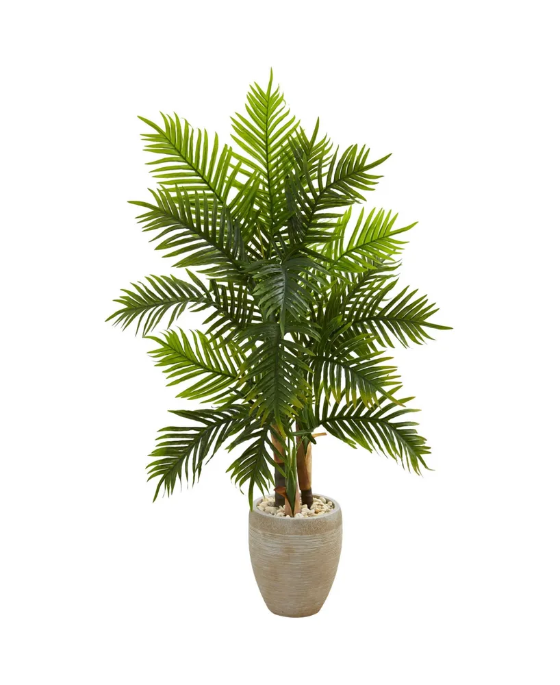 Nearly Natural 5' Areca Palm Artificial Tree in Sand-Colored Planter