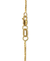 14k Gold Necklace, 18" Diamond Cut Wheat Chain (9/10mm)