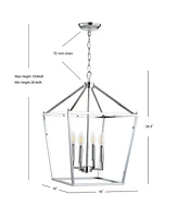 Jonathan Y Pagoda 4-Bulb Lantern Metal Led Pendant