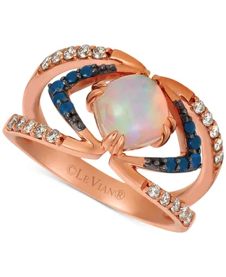 Le Vian Neopolitan Opal (3/4 ct. t.w.), Passion Ruby (1/6 & Nude Diamonds (1/4 t.w.) Ring set 14k Rose Gold
