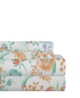 Celeste Home Luxury Weight Peach Bliss Printed Cotton Flannel Sheet Set